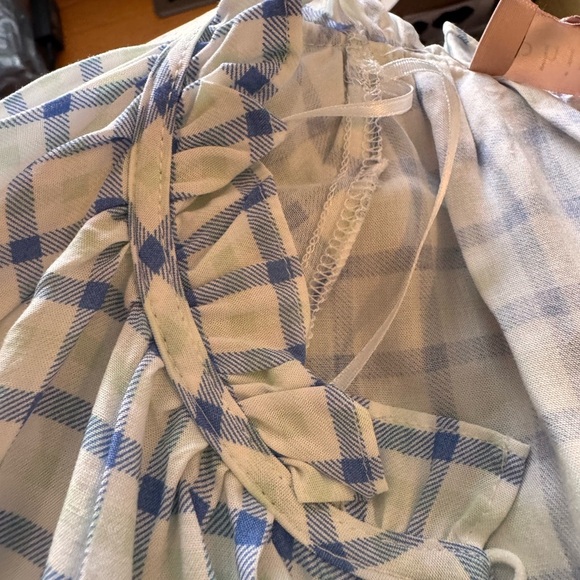 Philosophy Blue and White Checkered button up front Blouse NWT - Picture 9 of 11